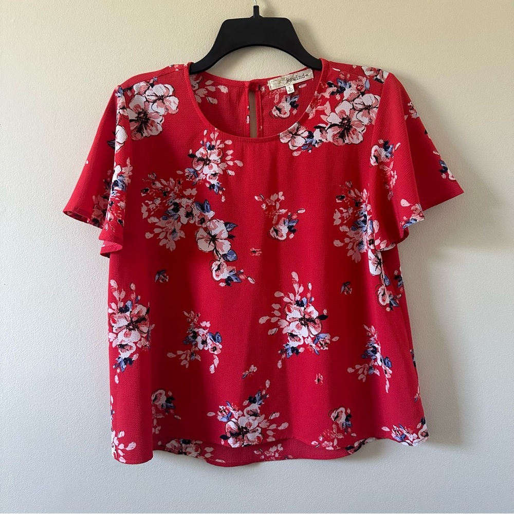 Rewind floral short sleeve blouse